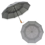 PARACHASE Zehn-Speichen-Doppelschicht Großer Winddichter Automatischer Geschäfts-Regenschirm, Grau, Schwarz, Marineblau, Khaki