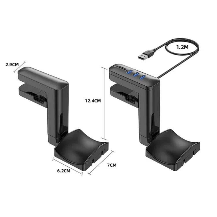 Multifunktionaler Kopfhörer-Clip-Halter, bohrfrei, T9, mit HUB, mit Type-C