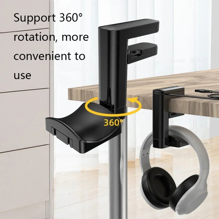 Multifunktionaler Kopfhörer-Clip-Halter, bohrfrei, T9, mit HUB, mit Type-C