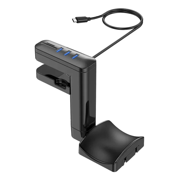 Multifunktionaler Kopfhörer-Clip-Halter, bohrfrei, T9, mit HUB, mit Type-C