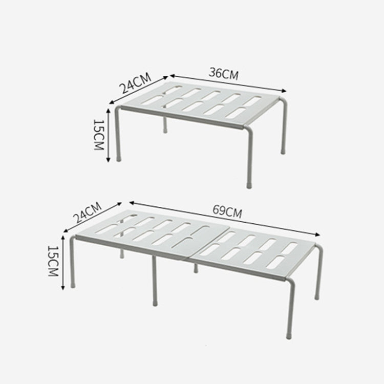 2460 Ausziehbares multifunktionales Küchenregal, Weiß, Grau
