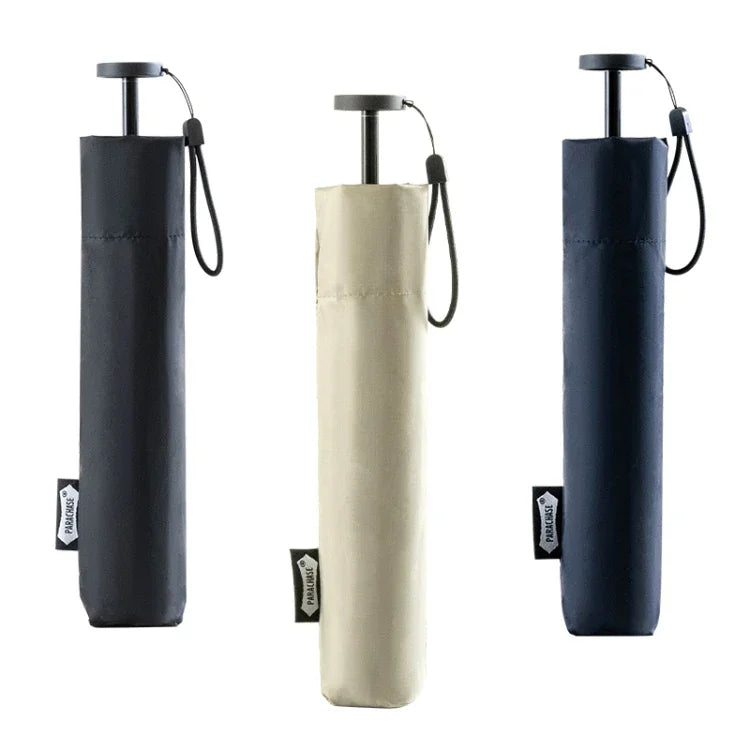 PARACHASE Carbonfaser Leichter Tragbarer Kleiner Geschickter Schwarzleim-Sonnenschirm mit UV-Schutz, Schwarz, Marineblau, Khaki