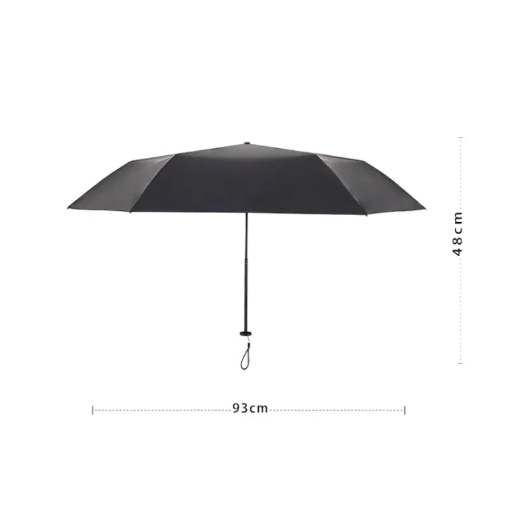 PARACHASE Carbonfaser Leichter Tragbarer Kleiner Geschickter Schwarzleim-Sonnenschirm mit UV-Schutz, Schwarz, Marineblau, Khaki