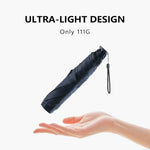 PARACHASE Carbonfaser Leichter Tragbarer Kleiner Geschickter Schwarzleim-Sonnenschirm mit UV-Schutz, Schwarz, Marineblau, Khaki