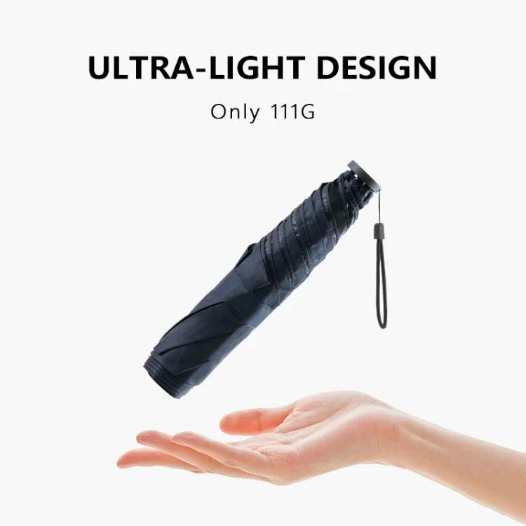PARACHASE Carbonfaser Leichter Tragbarer Kleiner Geschickter Schwarzleim-Sonnenschirm mit UV-Schutz, Schwarz, Marineblau, Khaki