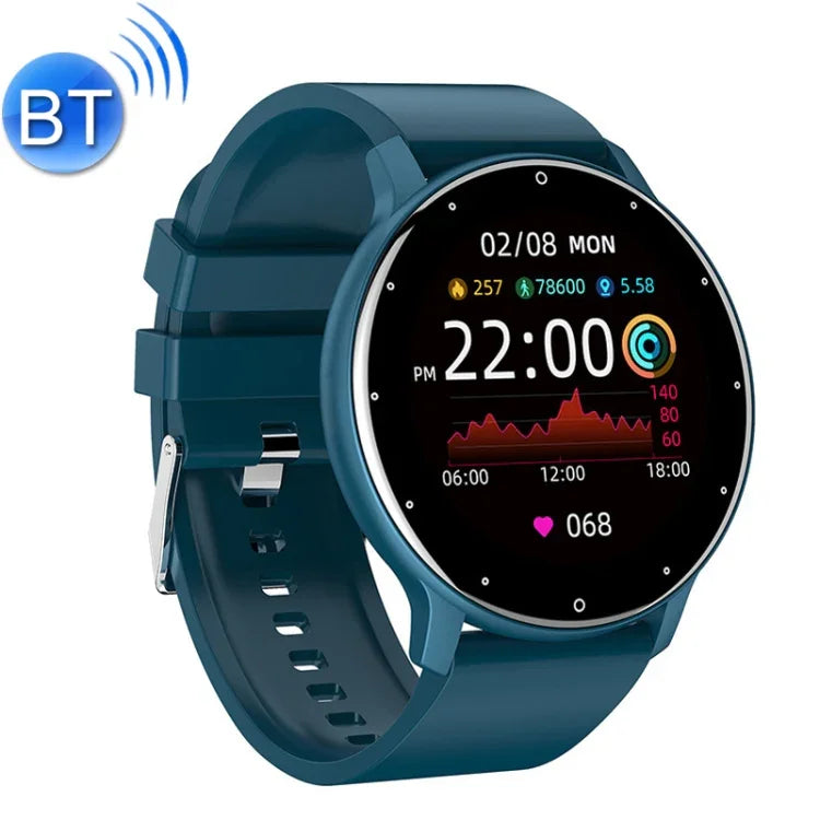 ZL02 Smart-Sportuhr mit Herzfrequenz-, Blutdruck- und Sauerstoffmessung, Schrittzähler, kabelloser Bluetooth-Funktion, Blau, Schwarz, Rosa, Gold