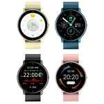 ZL02 Smart-Sportuhr mit Herzfrequenz-, Blutdruck- und Sauerstoffmessung, Schrittzähler, kabelloser Bluetooth-Funktion, Blau, Schwarz, Rosa, Gold