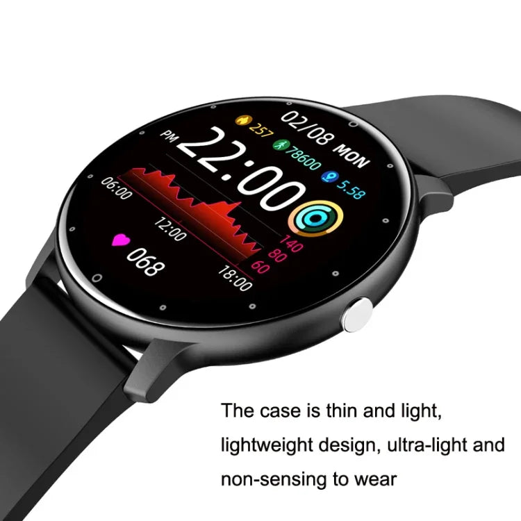 ZL02 Smart-Sportuhr mit Herzfrequenz-, Blutdruck- und Sauerstoffmessung, Schrittzähler, kabelloser Bluetooth-Funktion, Blau, Schwarz, Rosa, Gold
