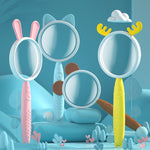3x Vergrößerungsglas HD Cartoon Vergrößerungsglas Spielzeug Geschenk für Kinder, Pinkes Kaninchen, Kaffee Bär, Blaues Kätzchen, Gelber Hirsch