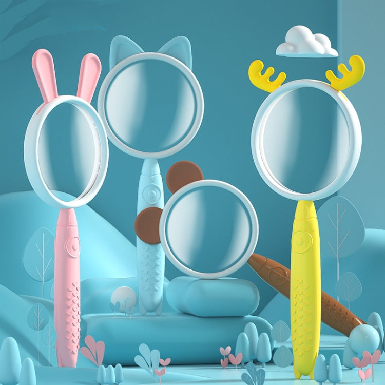 3x Vergrößerungsglas HD Cartoon Vergrößerungsglas Spielzeug Geschenk für Kinder, Pinkes Kaninchen, Kaffee Bär, Blaues Kätzchen, Gelber Hirsch