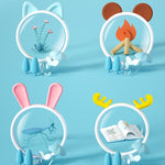 3x Vergrößerungsglas HD Cartoon Vergrößerungsglas Spielzeug Geschenk für Kinder, Pinkes Kaninchen, Kaffee Bär, Blaues Kätzchen, Gelber Hirsch