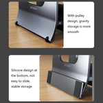 Oatsbasf 03880 H-type Alloy Laptop Gravity Automatic Storage Rack, Grey, Silver