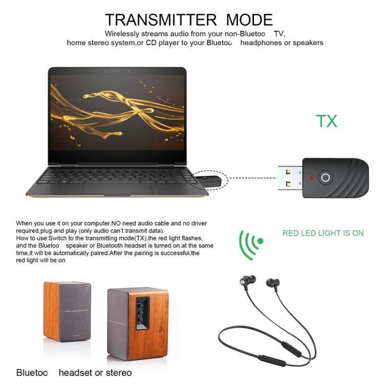 Bluetooth 5.0 Kabelloser Audio-Empfänger Sender