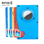 Tracker Kartenhalter Anti-Verlust RFID Brieftasche Kartenhalter für AirTag 2. Gen / AirTag 1. Gen, Blau, Schwarz, Grau, Silber