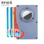 Tracker Kartenhalter Anti-Verlust RFID Brieftasche Kartenhalter für AirTag 2. Gen / AirTag 1. Gen, Blau, Schwarz, Grau, Silber