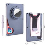 Tracker Kartenhalter Anti-Verlust RFID Brieftasche Kartenhalter für AirTag 2. Gen / AirTag 1. Gen, Blau, Schwarz, Grau, Silber