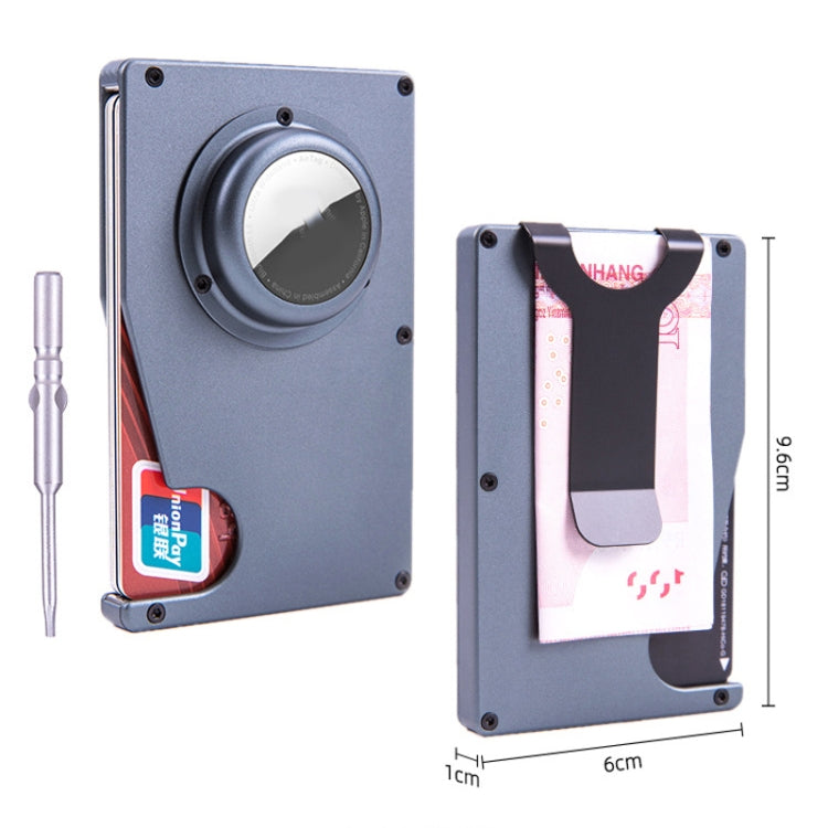 Tracker Kartenhalter Anti-Verlust RFID Brieftasche Kartenhalter für AirTag 2. Gen / AirTag 1. Gen, Blau, Schwarz, Grau, Silber