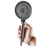Heimischer Handheld-Silikon-Supercharged-Duschkopf, Stil: Weiß, Schwarz, Silber, Weiß + Weichschlauch + Space-Aluminium-Sitz, Schwarz + Weichschlauch + Space-Aluminium-Sitz, Silber + Weichschlauch + Space-Aluminium-Sitz
