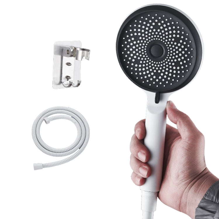 Heimischer Handheld-Silikon-Supercharged-Duschkopf, Stil: Weiß, Schwarz, Silber, Weiß + Weichschlauch + Space-Aluminium-Sitz, Schwarz + Weichschlauch + Space-Aluminium-Sitz, Silber + Weichschlauch + Space-Aluminium-Sitz