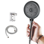 Heimischer Handheld-Silikon-Supercharged-Duschkopf, Stil: Weiß, Schwarz, Silber, Weiß + Weichschlauch + Space-Aluminium-Sitz, Schwarz + Weichschlauch + Space-Aluminium-Sitz, Silber + Weichschlauch + Space-Aluminium-Sitz