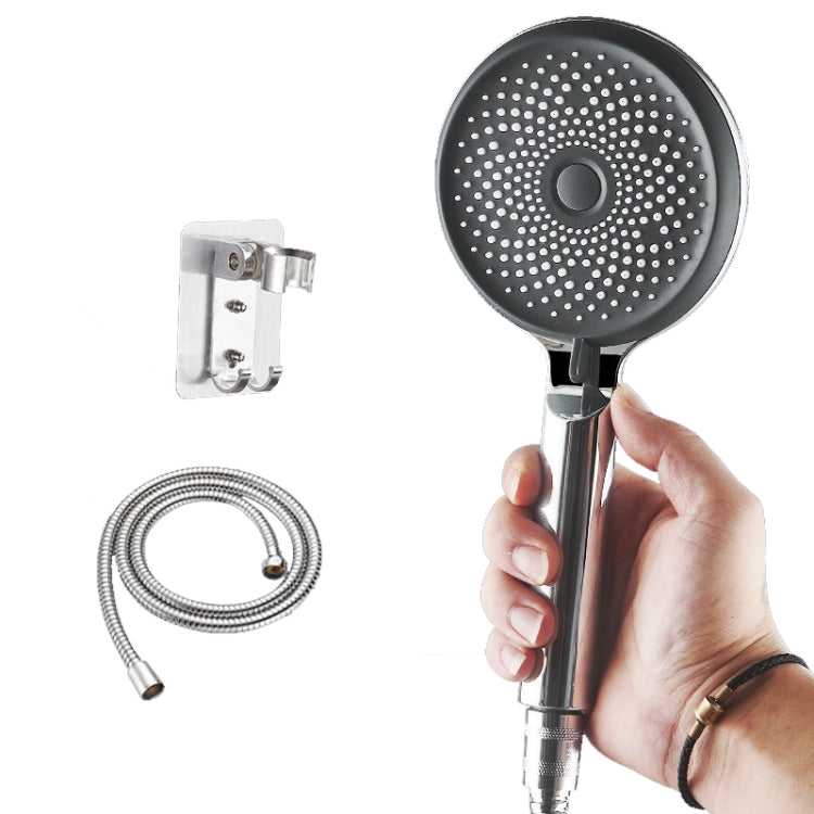 Heimischer Handheld-Silikon-Supercharged-Duschkopf, Stil: Weiß, Schwarz, Silber, Weiß + Weichschlauch + Space-Aluminium-Sitz, Schwarz + Weichschlauch + Space-Aluminium-Sitz, Silber + Weichschlauch + Space-Aluminium-Sitz