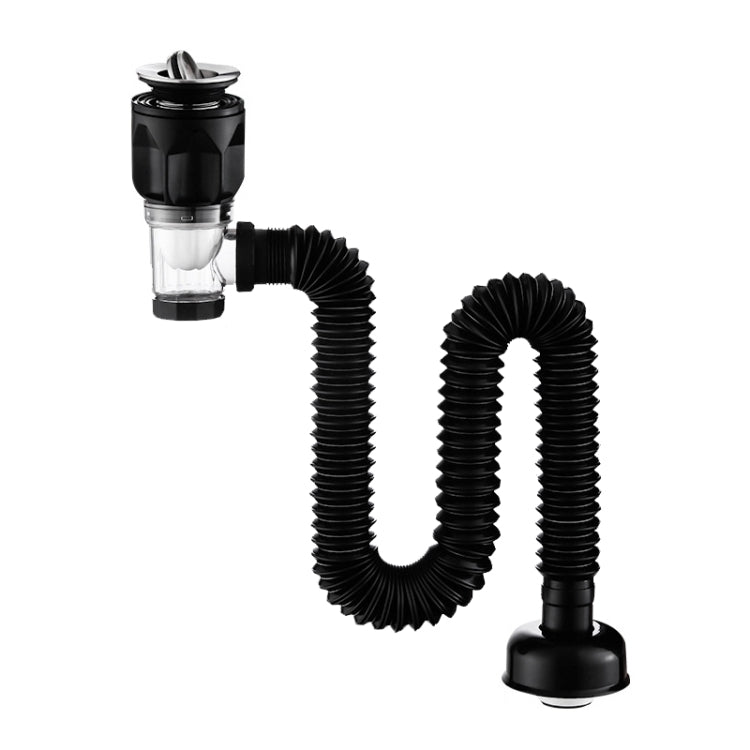 Haushalts-Deodorant-Waschbecken-Wasserrohr, Stil: A Schwarze Klappe mit Korb und Überlauf, B Weiße Klappe mit Korb und Überlauf, C Schwarze Klappe ohne Korb mit Überlauf, D Weiße Klappe ohne Korb mit Überlauf, E Schwarze Klappe ohne Korb und Überlauf