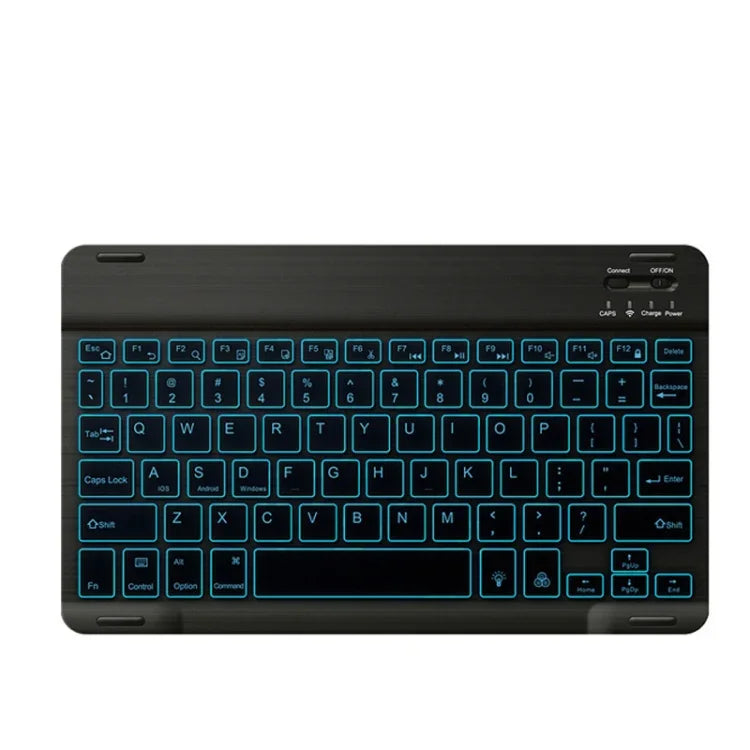 78 Tasten 10 Zoll RGB Bunte Hintergrundbeleuchtete Bluetooth-Tastatur für Mobiltelefon / Tablet, Schwarz, Weiß