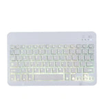 78 Tasten 10 Zoll RGB Bunte Hintergrundbeleuchtete Bluetooth-Tastatur für Mobiltelefon / Tablet, Schwarz, Weiß