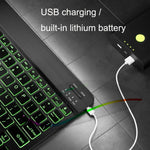 78 Tasten 10 Zoll RGB Bunte Hintergrundbeleuchtete Bluetooth-Tastatur für Mobiltelefon / Tablet, Schwarz, Weiß