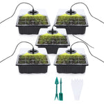 5 Set Pflanzensamen Startertabletts Kit, Anzuchtschale Starter mit Wachstumslicht, Schwarz, Grün