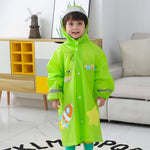 Großer Hutkrempe Cartoon-Aufdruck Kinder-Regenmantel mit Schultaschenplatz, S, M, L, XL, XXL