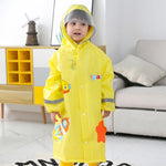Großer Hutkrempe Cartoon-Aufdruck Kinder-Regenmantel mit Schultaschenplatz, S, M, L, XL, XXL