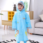 Großer Hutkrempe Cartoon-Aufdruck Kinder-Regenmantel mit Schultaschenplatz, S, M, L, XL, XXL