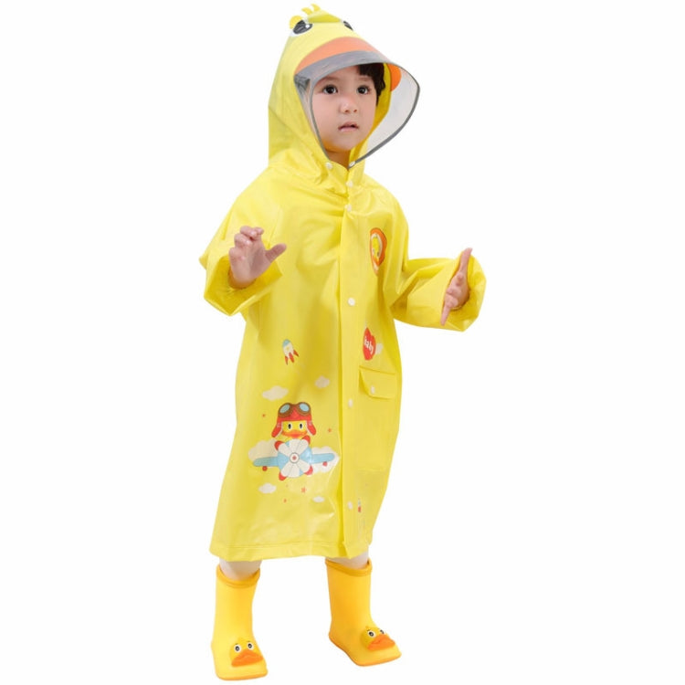 Großer Hutkrempe Cartoon-Aufdruck Kinder-Regenmantel mit Schultaschenplatz, S, M, L, XL, XXL