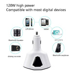 3.1A Dual USB Digital Display Multi-Function Driving Recorder Universal Automotive Charger, White, Black