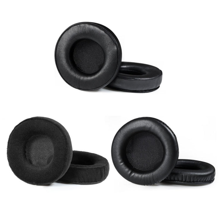 2 Stück Ohrpolster für Audio-Technica AD1000X AD2000X AD900X AD700X, Stil:, Schwarzes Proteinleder, Schwarzes Verdicktes Proteinleder, Schwarzer Flanell, Schwarzes Lammleder, Solider Kopfbügel, Hohlkopfbügel