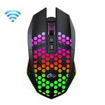 FMOUSE X801 8 Tasten 1600DPI Hohl Leuchtend Gaming Office Maus, Stil: Schwarz Kabellos Wiederaufladbar, Weiß Kabellos Wiederaufladbar, Schwarz Kabelgebunden, Weiß Kabelgebunden