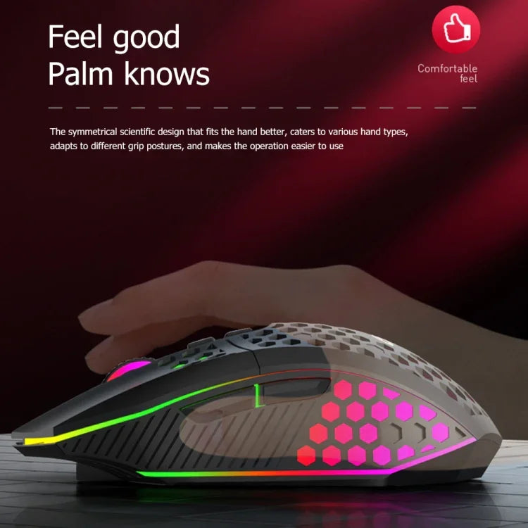 FMOUSE X801 8 Tasten 1600DPI Hohl Leuchtend Gaming Office Maus, Stil: Schwarz Kabellos Wiederaufladbar, Weiß Kabellos Wiederaufladbar, Schwarz Kabelgebunden, Weiß Kabelgebunden
