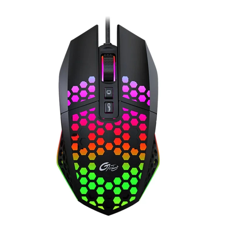 FMOUSE X801 8 Tasten 1600DPI Hohl Leuchtend Gaming Office Maus, Stil: Schwarz Kabellos Wiederaufladbar, Weiß Kabellos Wiederaufladbar, Schwarz Kabelgebunden, Weiß Kabelgebunden