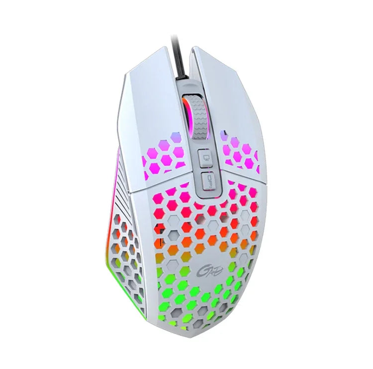 FMOUSE X801 8 Tasten 1600DPI Hohl Leuchtend Gaming Office Maus, Stil: Schwarz Kabellos Wiederaufladbar, Weiß Kabellos Wiederaufladbar, Schwarz Kabelgebunden, Weiß Kabelgebunden