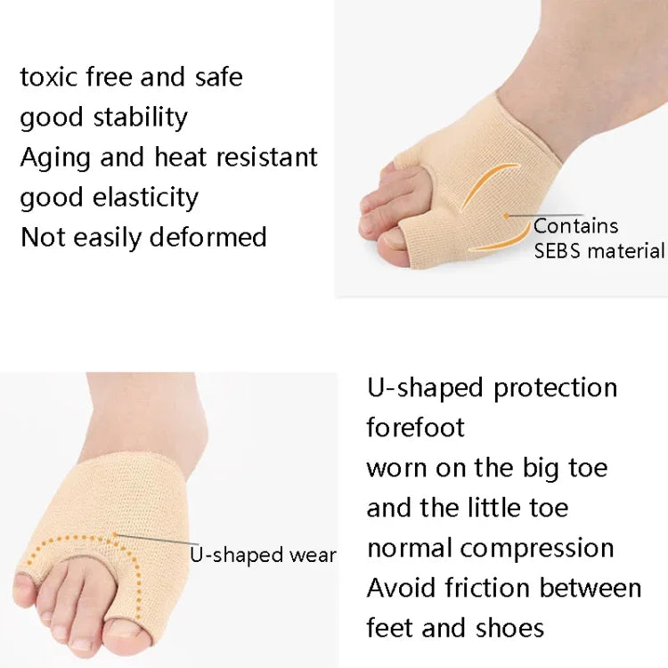 1 Paar Socken mit U-förmigem Vorderfußpolster zur Korrektur von Hallux valgus, Größen S und L