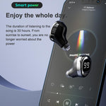 F6 Bluetooth-Headset Mini Unsichtbarer Ohrhörer mit Digitalanzeige, F6 Schwarz, F6 Weiß