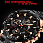 FNGEEN 5225 Multifunctional Waterproof Quartz Watch, Blue Steel Rose Shell Blue Surface, Black Steel Rose Shell Black Surface, Black Steel Black Shell Black Surface, White Steel White Shell Black Surface, Black Steel Black Circle White Surface         ...