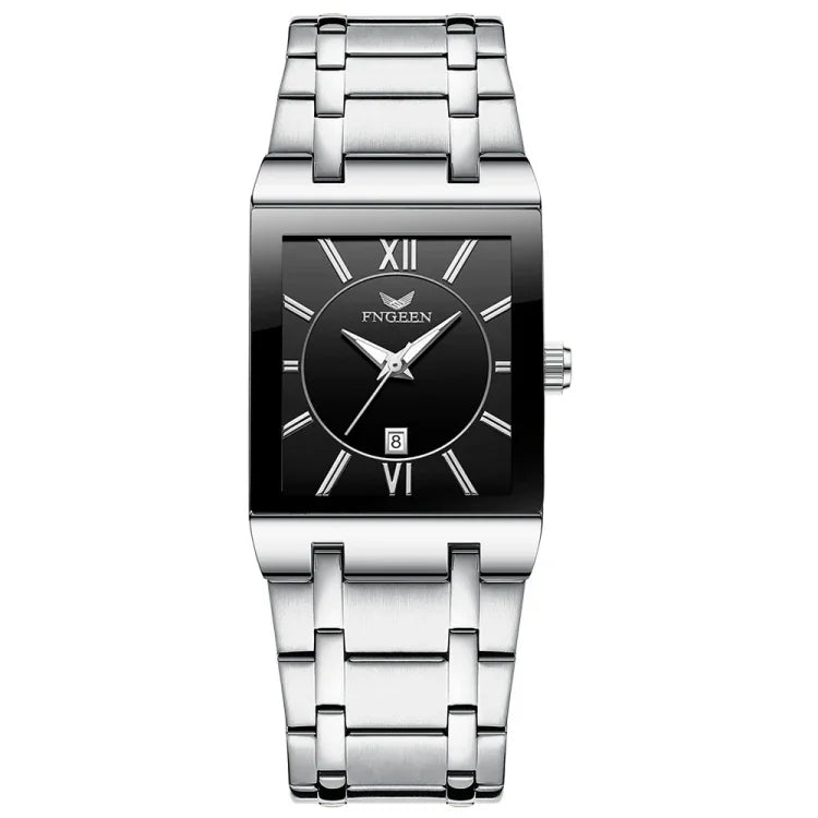 FNGEEN 3627 Waterproof Calendar Men Square Watch, Full Gold Black Surface, Full Gold Gold Surface, Black Belt Rose Shell Black Surface, Black Belt Gold Shell Black Surface, Black Belt Black Shell Black Surface, White Steel White Surface                ...