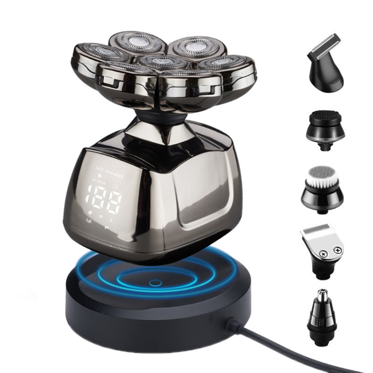 7-head Multifunctional Waterproof Barber Shaver, Wireless charging