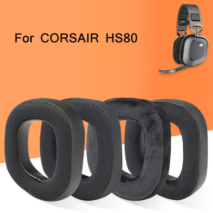 2 Stück RGB-Kopfhörerhülle für CORSAIR HS80, Vollmaschig, Maschig + Proteinleder, Voll Samt, Samt + Proteinleder