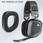 2 Stück RGB-Kopfhörerhülle für CORSAIR HS80, Vollmaschig, Maschig + Proteinleder, Voll Samt, Samt + Proteinleder
