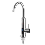 Haushaltsküchenarmatur, elektrisch, mit Warmwasserfunktion, EU-Stecker, Stil:, Edelstahl-Typ, Universalrohr aus Edelstahl