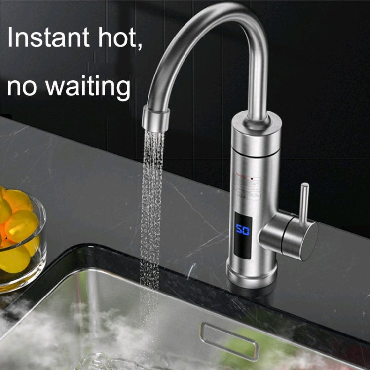 Haushaltsküchenarmatur, elektrisch, mit Warmwasserfunktion, EU-Stecker, Stil:, Edelstahl-Typ, Universalrohr aus Edelstahl