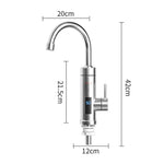 Haushaltsküchenarmatur, elektrisch, mit Warmwasserfunktion, EU-Stecker, Stil:, Edelstahl-Typ, Universalrohr aus Edelstahl
